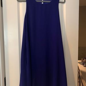 High neck royal blue dress